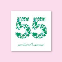 EMERALD ANNIVERSARY CARD - trade price Â£1.45 each, available in pack of 6 only