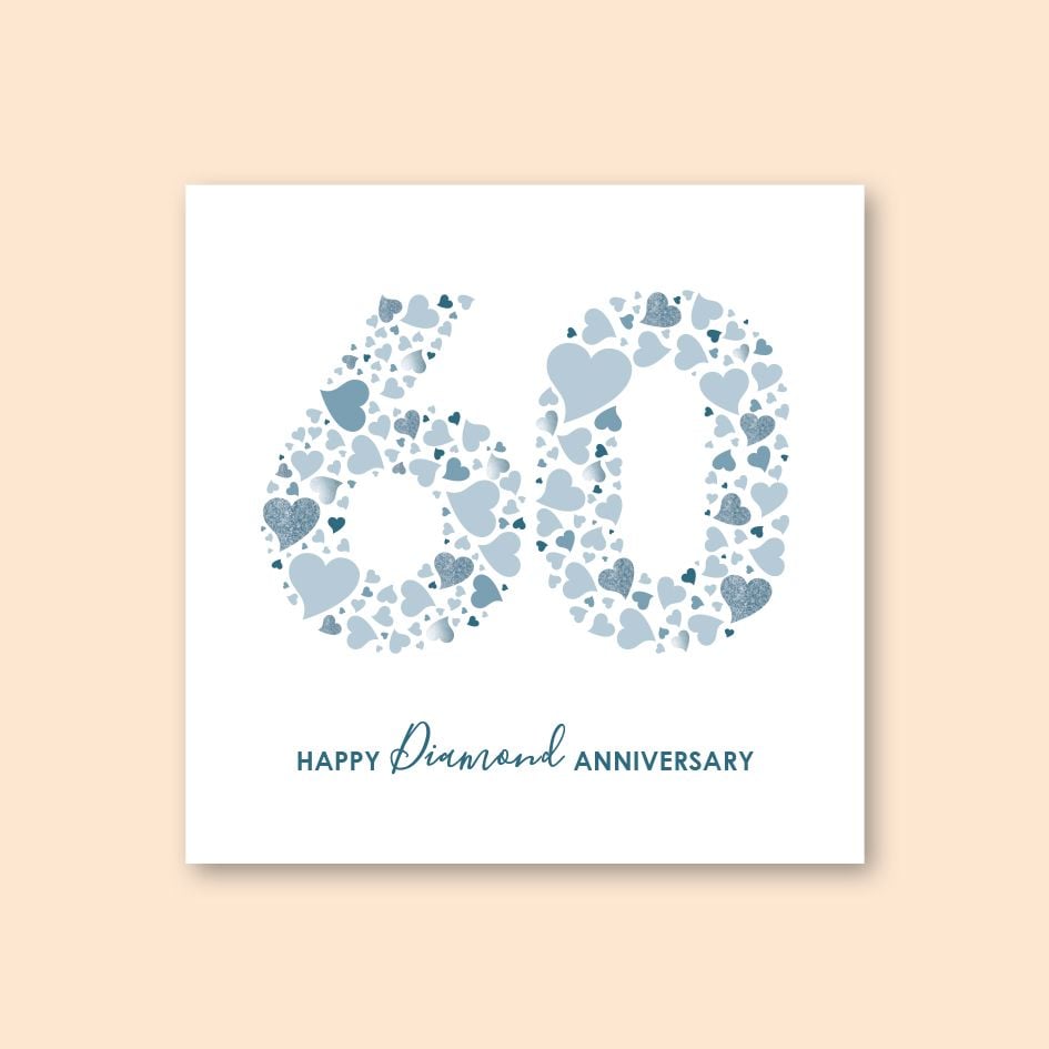 DIAMOND ANNIVERSARY CARD - trade price £1.45 each, available in pack of 6 only