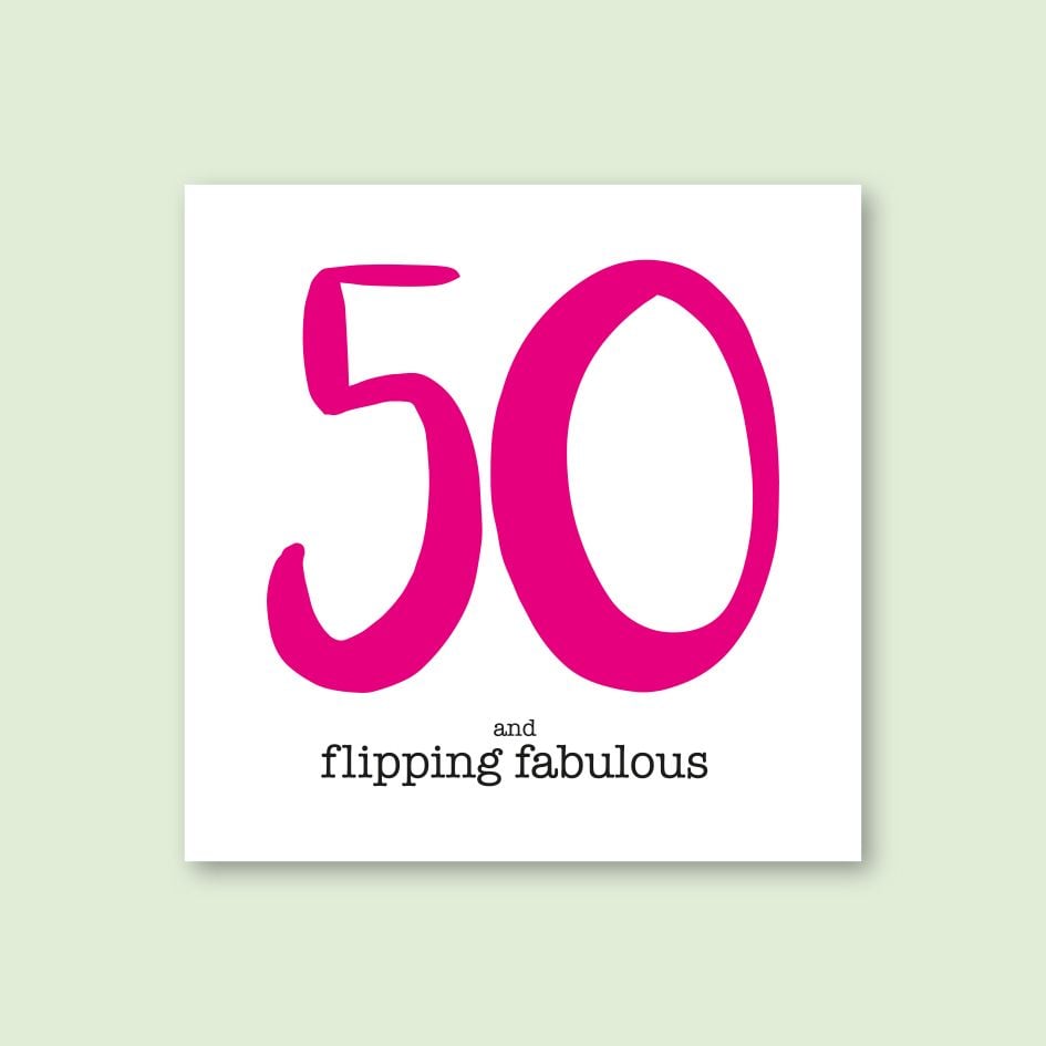 50 AND FABULOUS BIRTHDAY CARD -  trade price £1.25 each, available in pack 