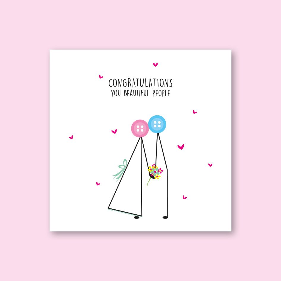 CONGRATULATIONS YOU BEAUTIFUL PEOPLE CARD - trade price £1.45 each, availab