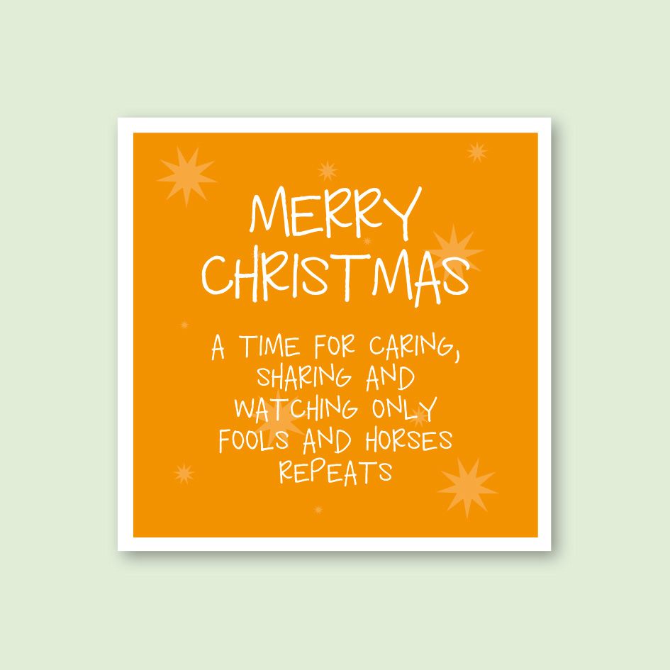 FOOLS AND HORSES REPEATS CHRISTMAS CARD -  trade price £1.25 each, available in pack of 6 only