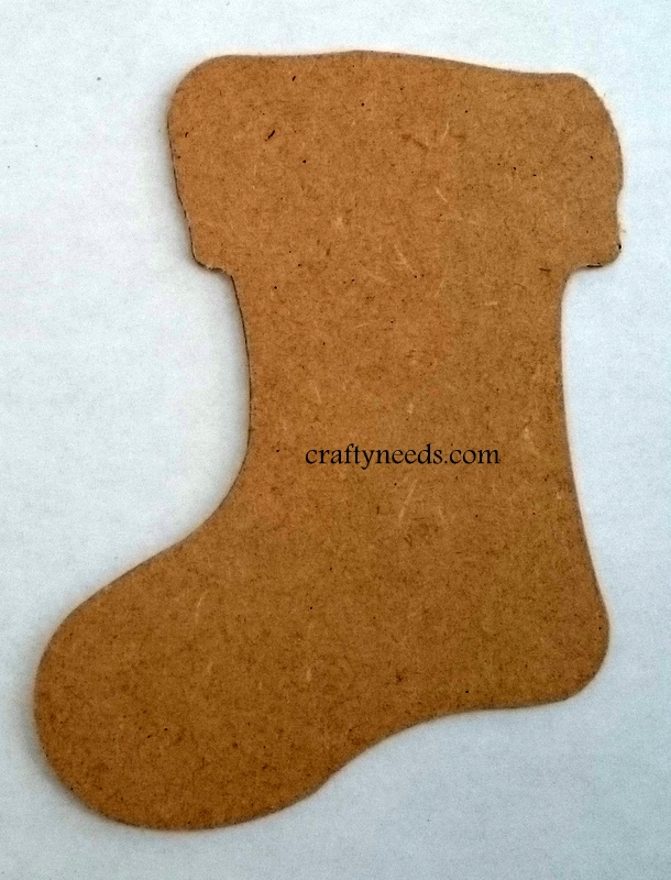 Stocking made from 3mm MDF. Approx measurements - Height 12cm, Width 9cm