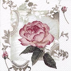Enchanting Rose, Vintage Rose napkin. 25 cm x 25 cm