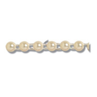 Pearl Beading. Ivory: Flat Back: 4mm wide. Price per mtr.