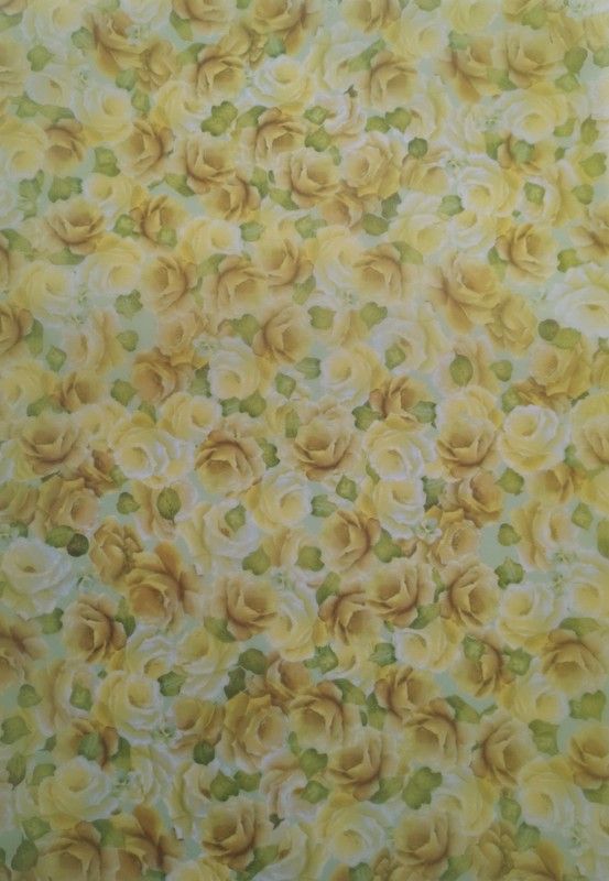 Delicate lemon roses with soft green leaves vellum. A4, Pack of 5 (photogra