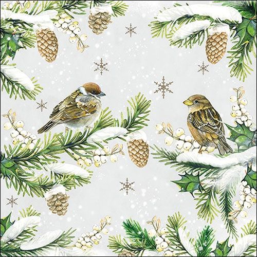 Sparrows in Snow Napkin - 33314740