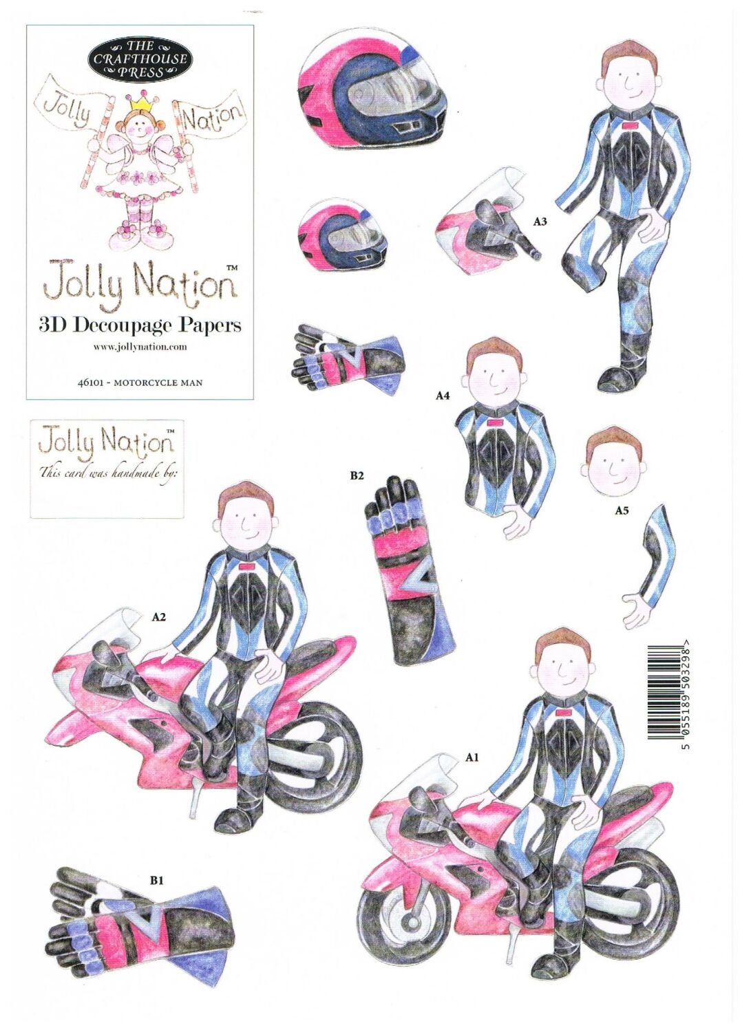 Jolly Nation - Motorcycle Man - 46101 with FREE matching paper
