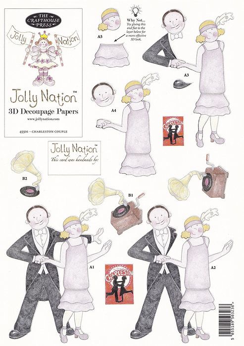 Jolly Nation - Charleston Couple 45501 with FREE matching background paper