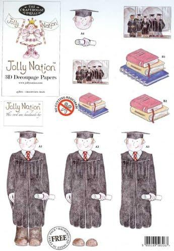 Jolly Nation - Graduate Man 45801 with FREE matching background paper