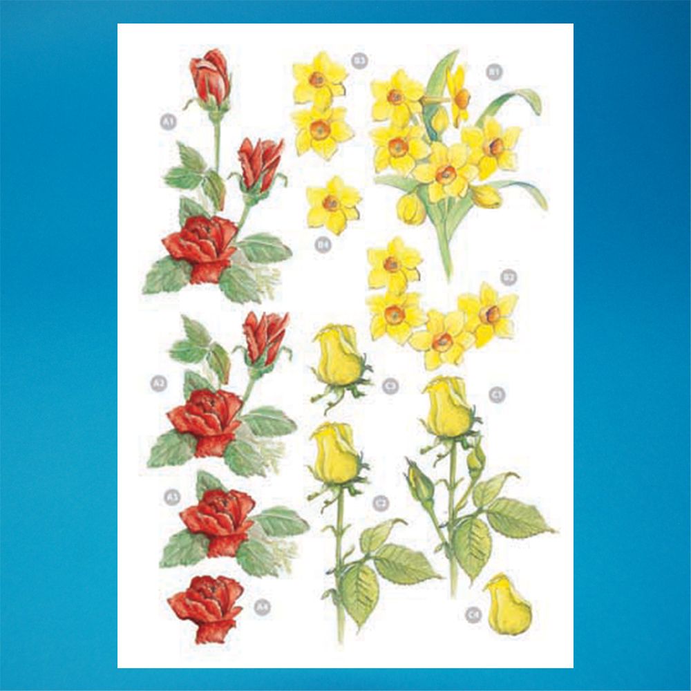 Craft UK 000750 - botanical FOILED decoupage sheets in full colour