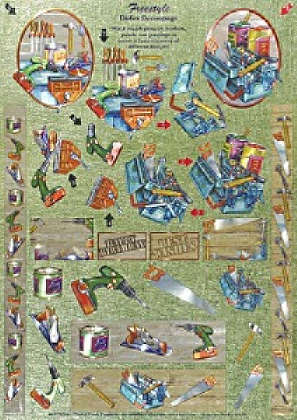 Tools die FOILED die cut decoupage sheet 248661