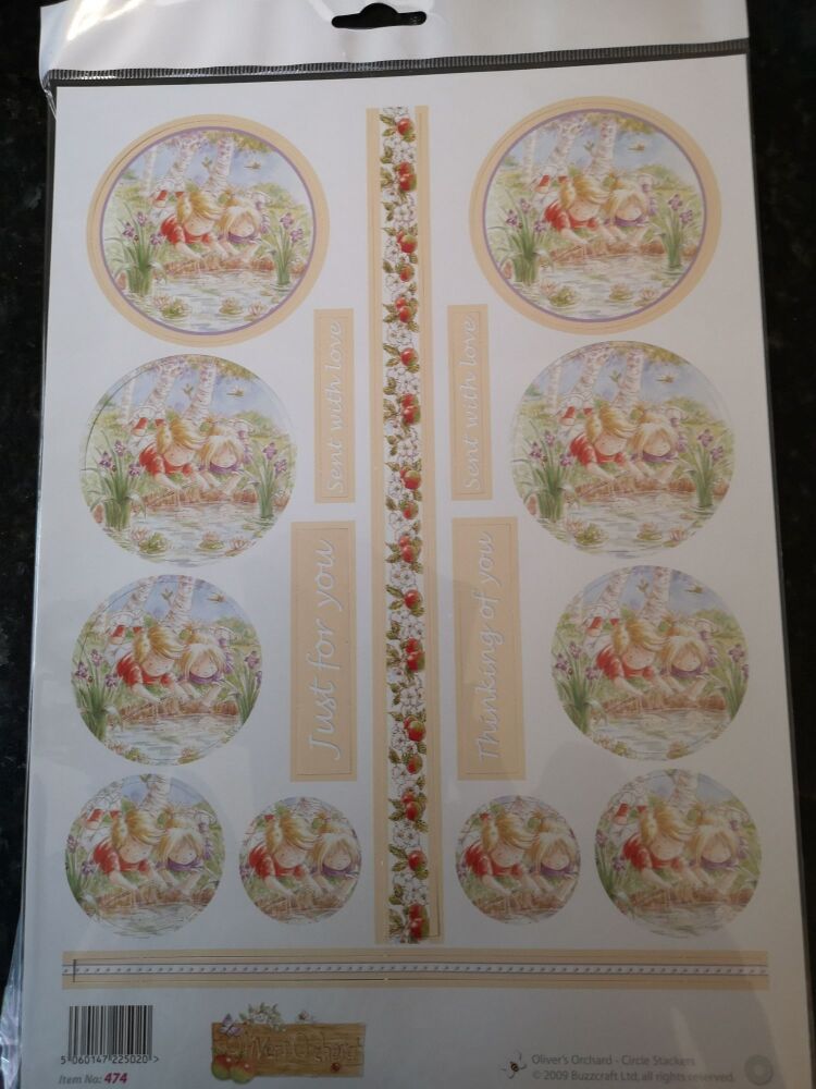 Olivers Orchard circle stackers. Die cut
