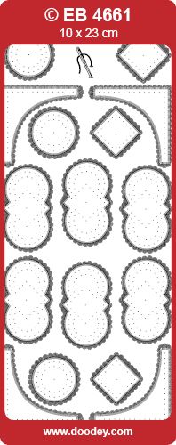 Corner and decorative shapes stitching peel off.  EB4661