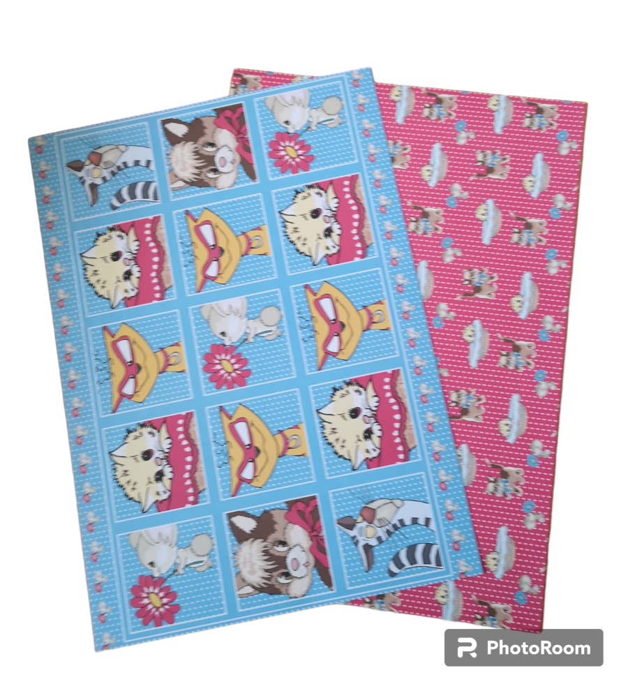 Cute & crazy cats non die cut toppers with co-ordinated backing card. Print
