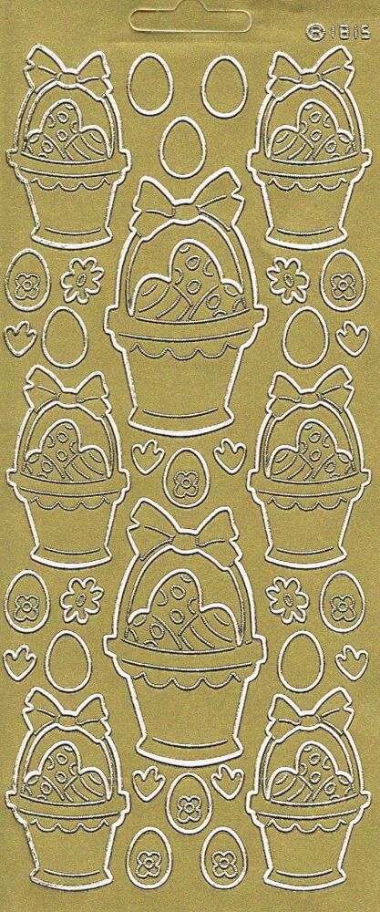 Basket with Easter Eggs 1815 in Gold