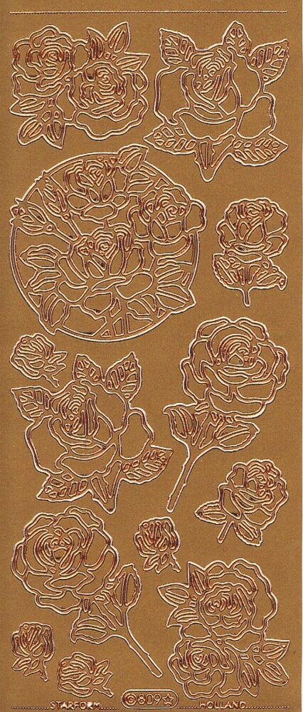 Decorative Roses 809 in copper colour