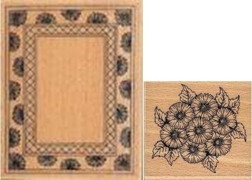 Daisy Frame and Daisy wooden stamp to match the border around the Frame