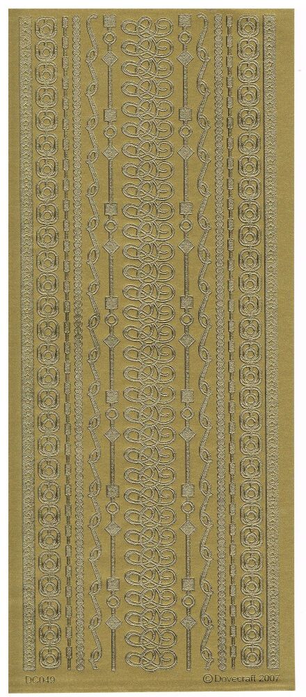 Decorative peel-off/sticker in gold or silver