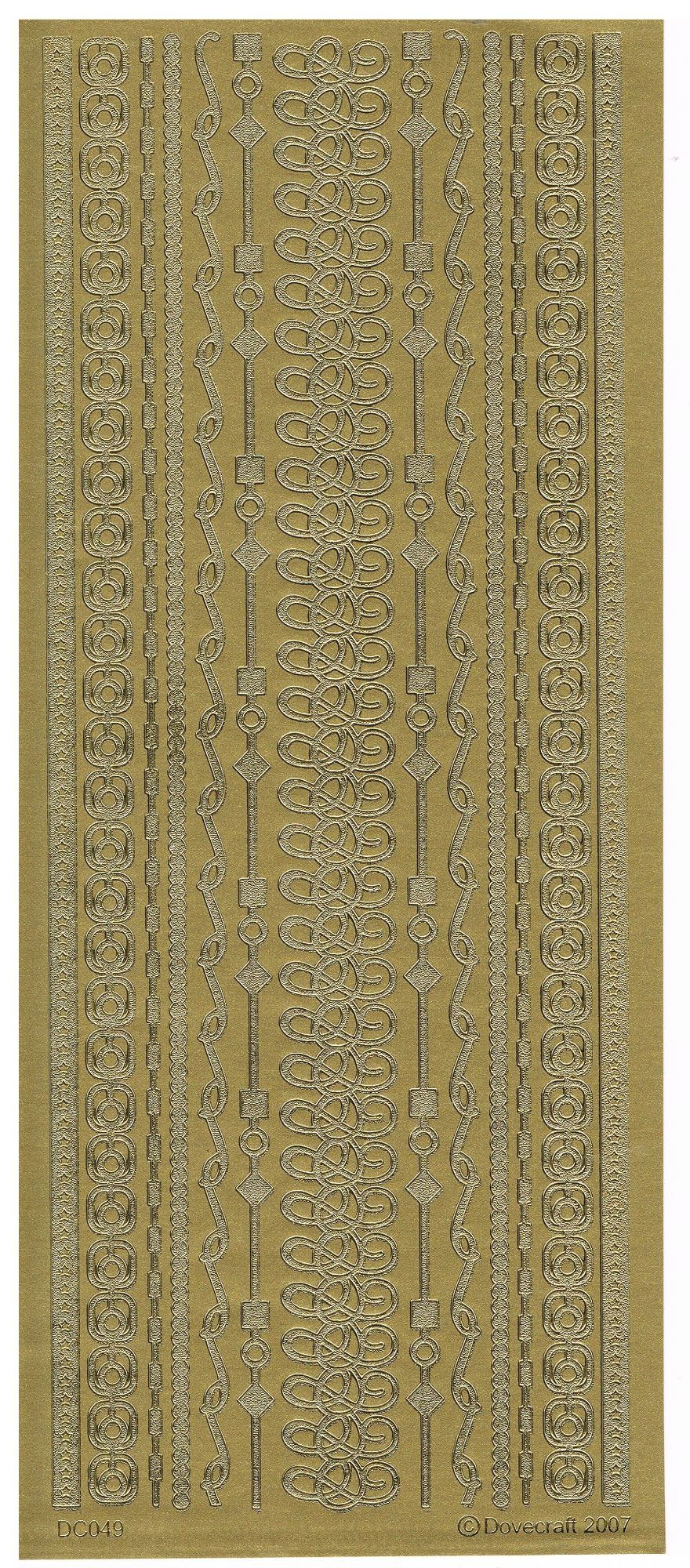 Decorative peel-off/sticker in gold or silver