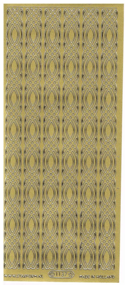 Decorative thicker line peel-off/sticker in gold or silver. 1137
