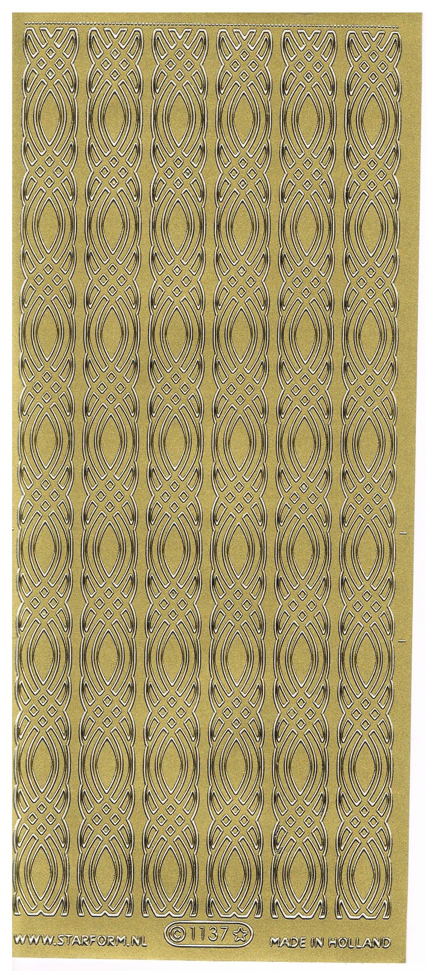 Decorative thicker line peel-off/sticker in gold or silver. 1137