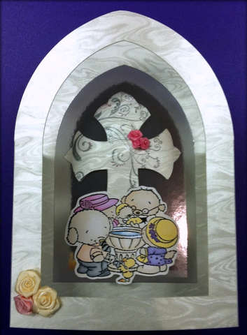 Christening Card using the Arch from the Cross Template