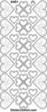 Hearts. Transparent stitching stickers with a gold or silver outline. A401