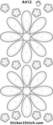 Flower. Transparent stitching stickers with a gold or silver outline A412