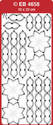 Flower with rope border. Transparent stitching stickers with a gold or silver outline