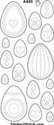 Easter Eggs. Transparent stitching stickers with a gold or silver outline