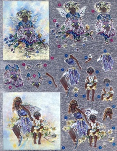 DCDUFEX003- Faerie Poppets Foiled die cut decoupage ready for making into a