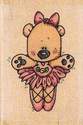 Ballerina Bear Wooden Stamp