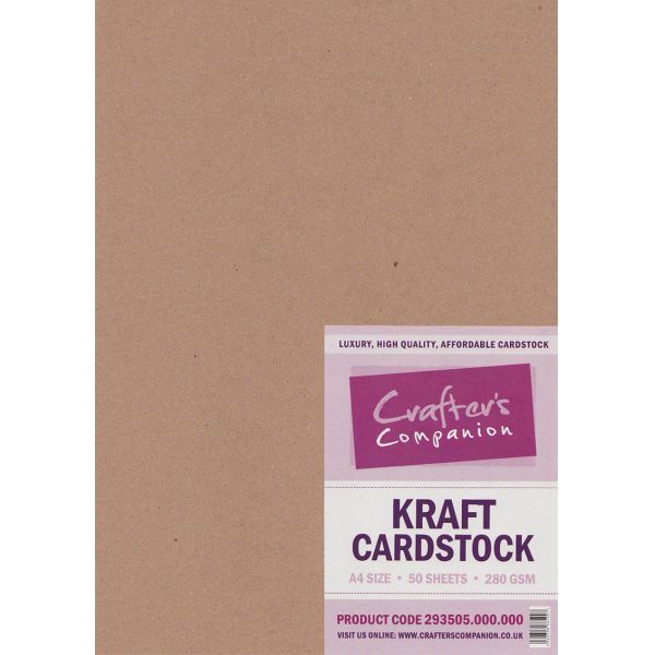 Kraft Cardstock A4 - Pack of 50 by Crafter's Companion