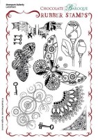 CB09 - Steampunk Butterfly Unmounted Rubber stamp sheet - A5 - UA5SP0401