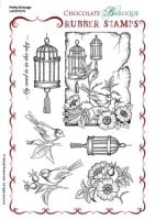 CB07 - Pretty Birdcage Unmounted Rubber Stamp sheet - A5 - UA5SP0376