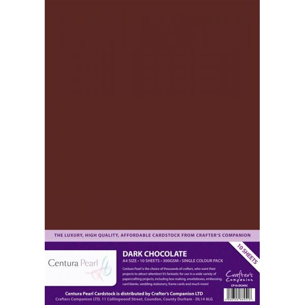 Crafters Companion Dark Chocolate - Centura Pearl A4 Printable Card Pack (1