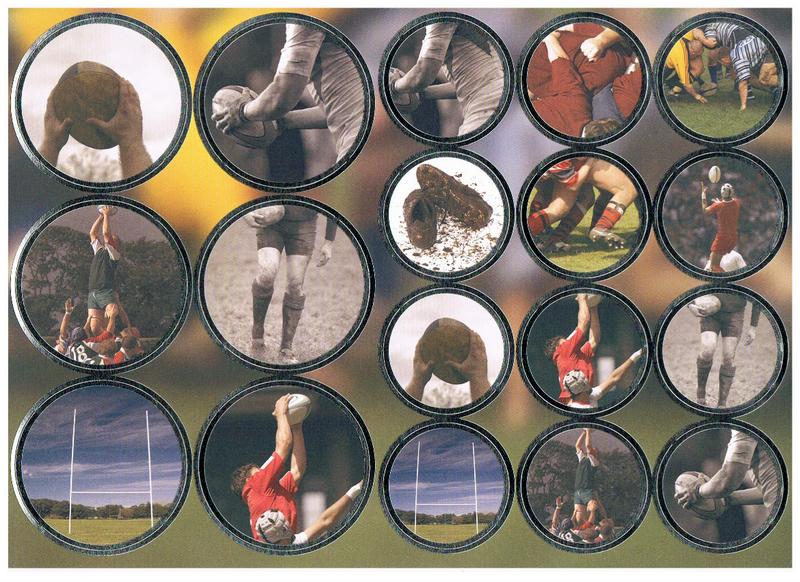 PCT8061 - Rugby card silver embossed Craft Toppers - Die Cut