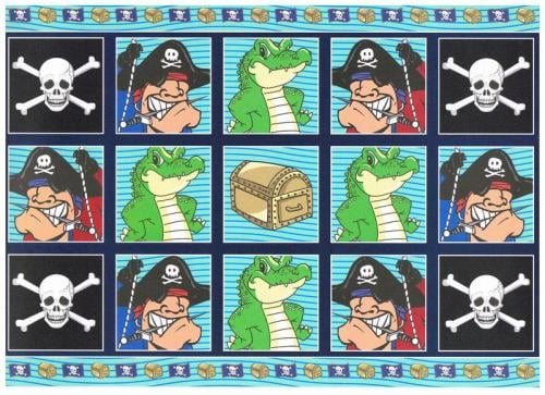 PCT8106 - Pirates paper craft toppers and co-ordinating back ground paper.