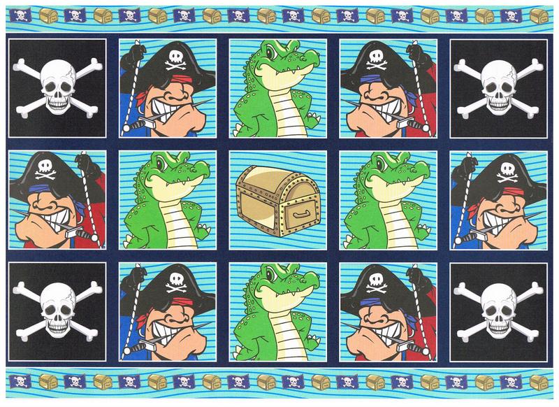 PCT8106 - Pirates card craft toppers and co-ordinating back ground paper.
