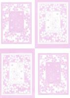 PCT8003/4 - Floral Frames - Pack of 2 die cut paper craft toppers. 1 x Lilac, 1 x Pale Blue.