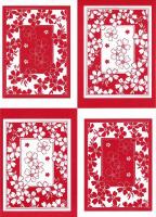 PCT8006/7 - Floral Frames - 2 A4 sheets of die cut paper craft toppers. 1 x Red, 1 x Black