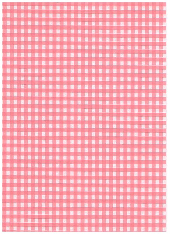 Gingham - Pale pink background with darker pink strips. Quality card.
