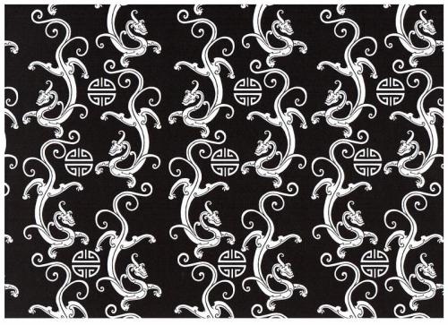 Oriental black card with white dragons or white card with black dragons.