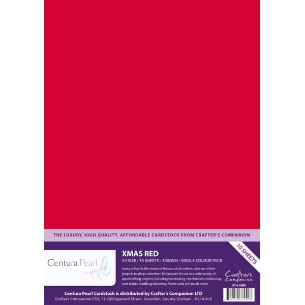 Crafters Companion - Centura Pearl - Xmas Red - A4 Printable Card Pack (10 sheets)      