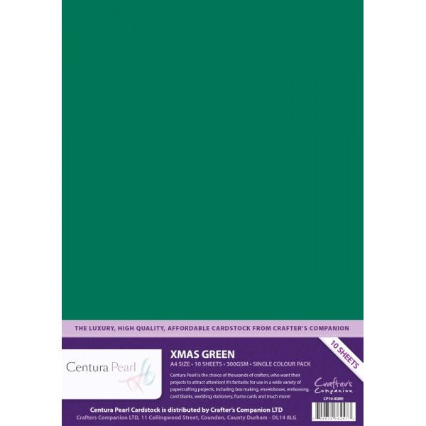 Crafters Companion - Centura Pearl - Xmas Green - A4 Printable Card Pack (1