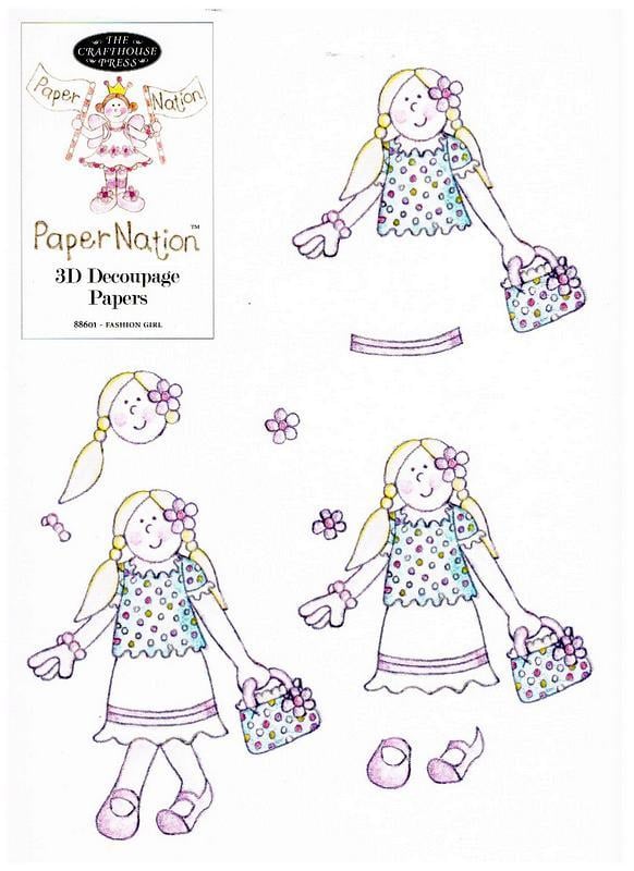 88601 - Fashion Girl with backing paper - Easy to cut out.