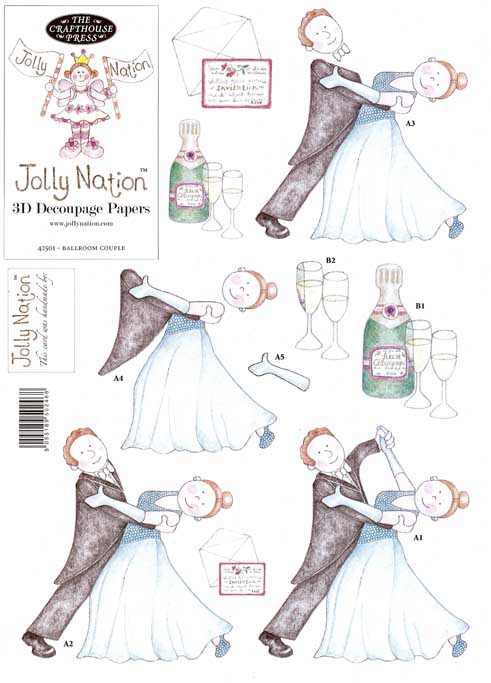 42501 - Ballroom Couple and matching backing paper. Easy to cut out 3D deco