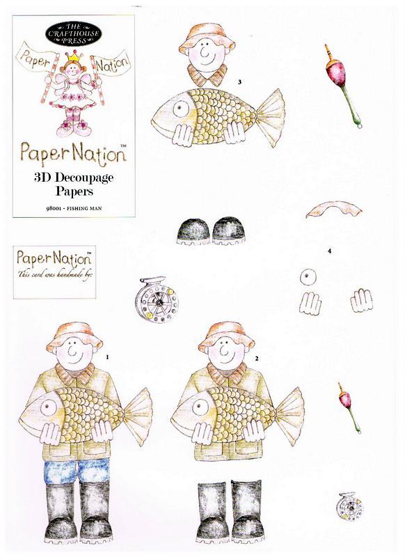 98001 - Fisherman. 3D decoupage with matching backing paper.