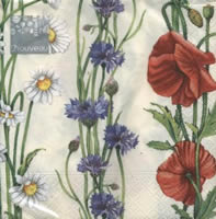 Summer Flower cream napkin. 33 cm x 33 cm