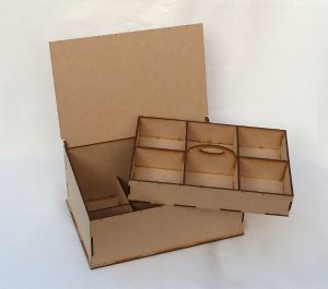 Jewellery/Sewing Box - Size - 275mm x 185mm x 100mm rising to 130mm towards